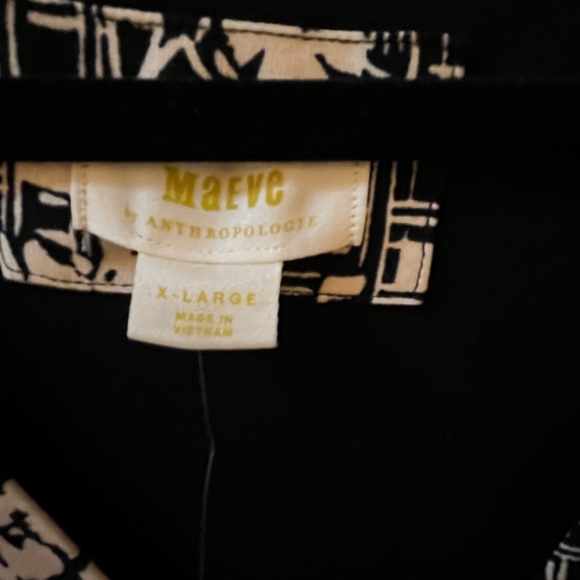 Maeve anthropology, dress new with tags, black white pattern V-neck sleeveless - Picture 2 of 2